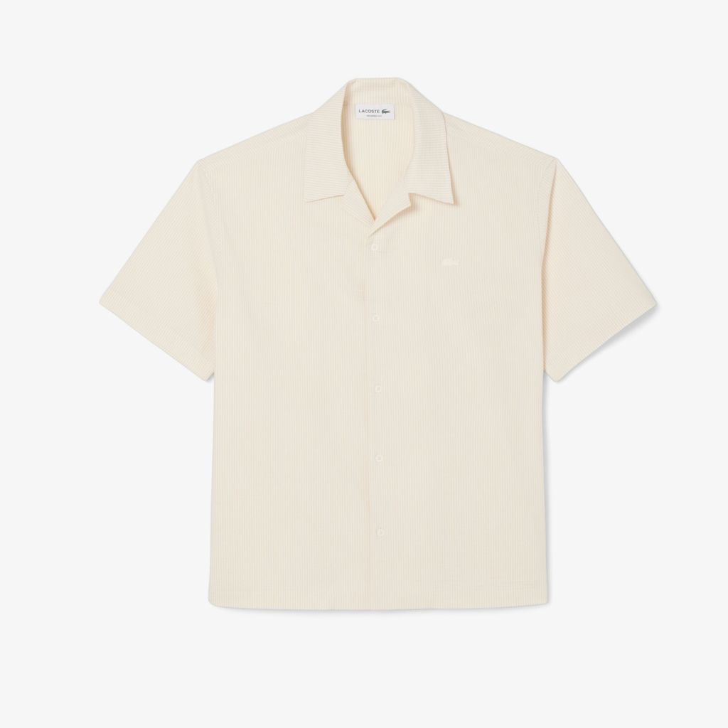 Áo Sơ Mi Lacoste Nam Dáng Rộng Chất Liệu Seersucker