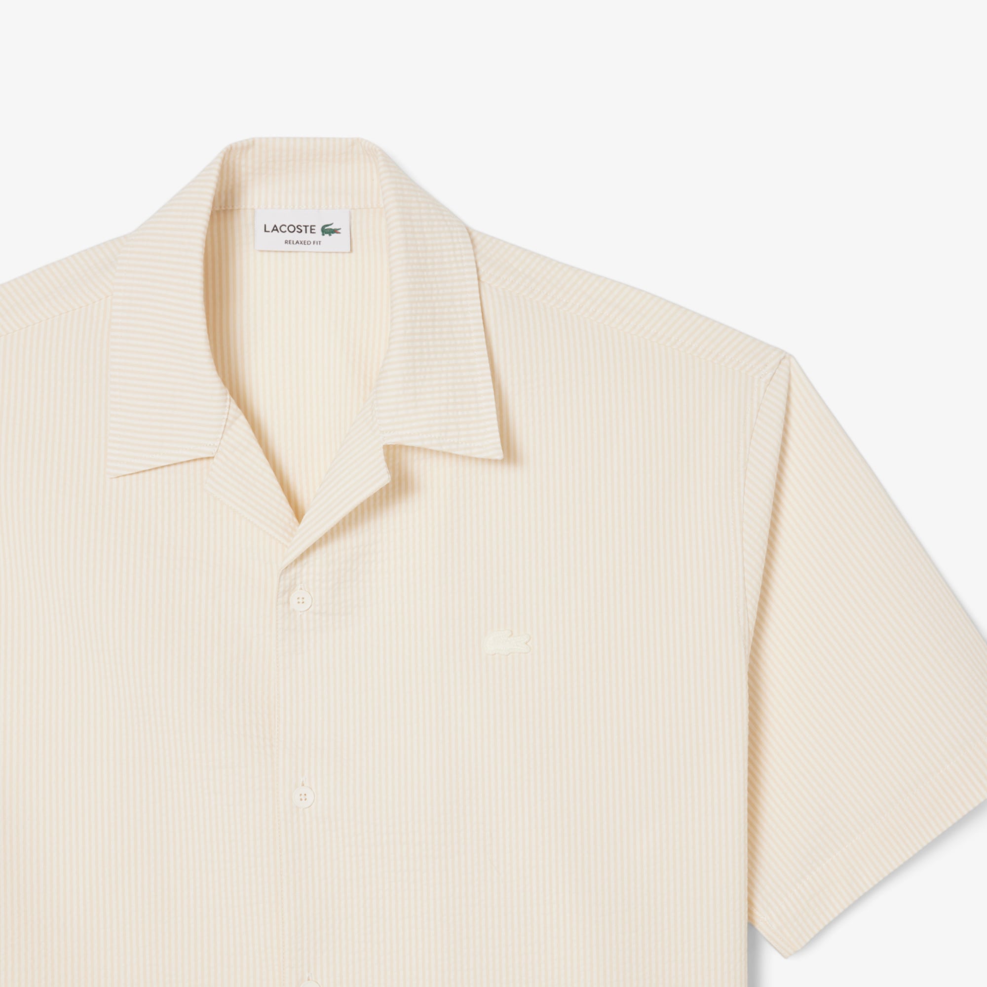 Áo Sơ Mi Lacoste Nam Dáng Rộng Chất Liệu Seersucker