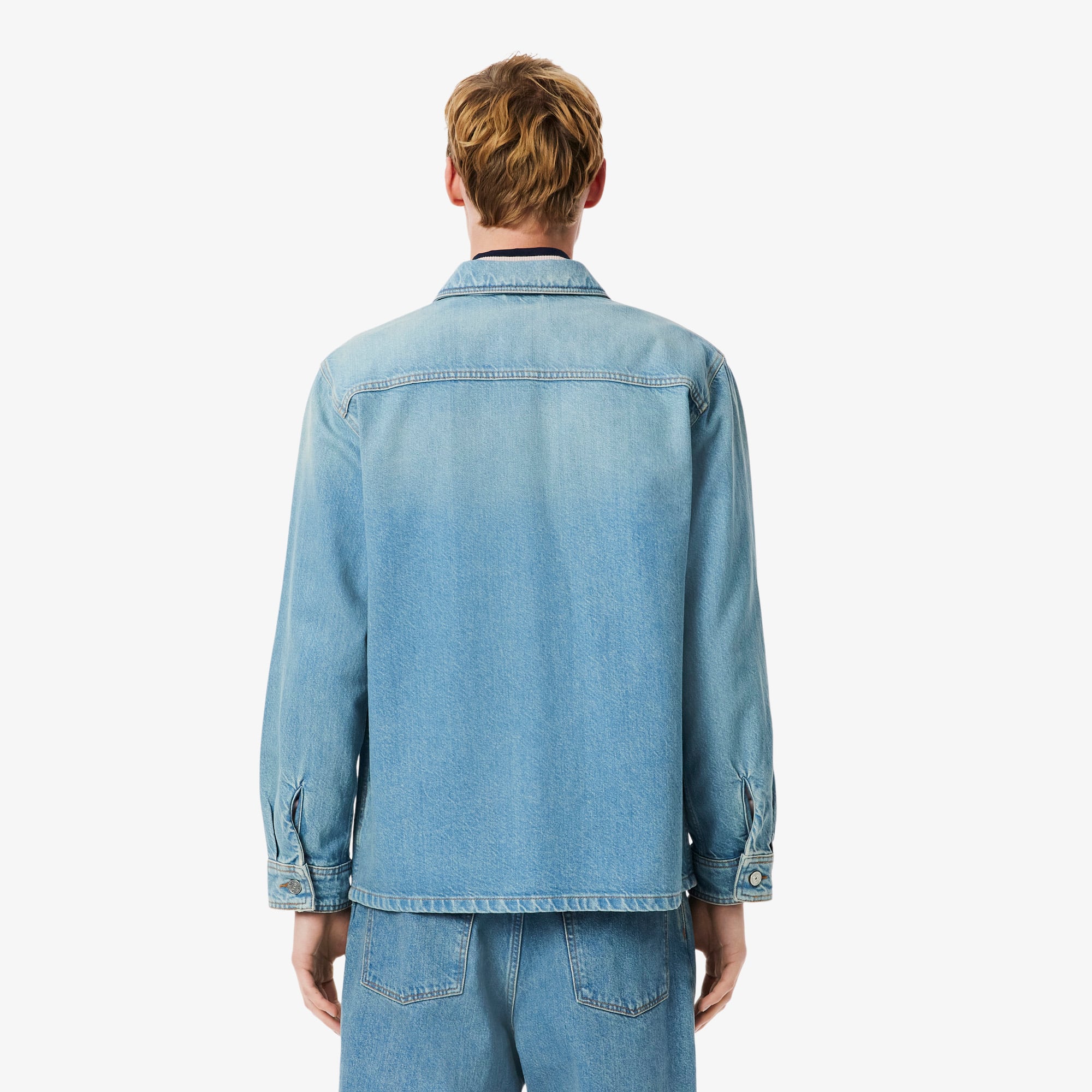 Áo Khoác Lacoste Nam Dáng Rộng Chất Liệu Cotton Denim