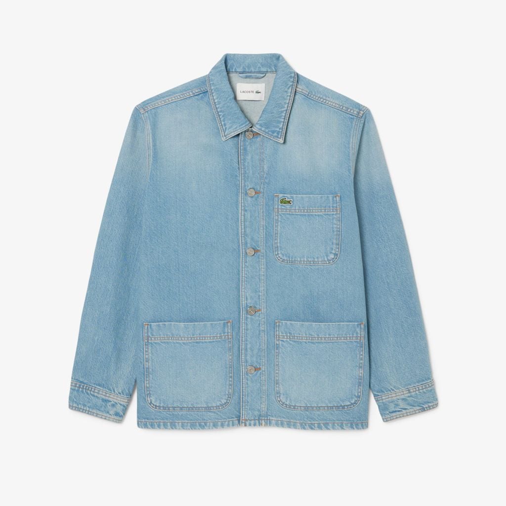 Áo Khoác Lacoste Nam Dáng Rộng Chất Liệu Cotton Denim