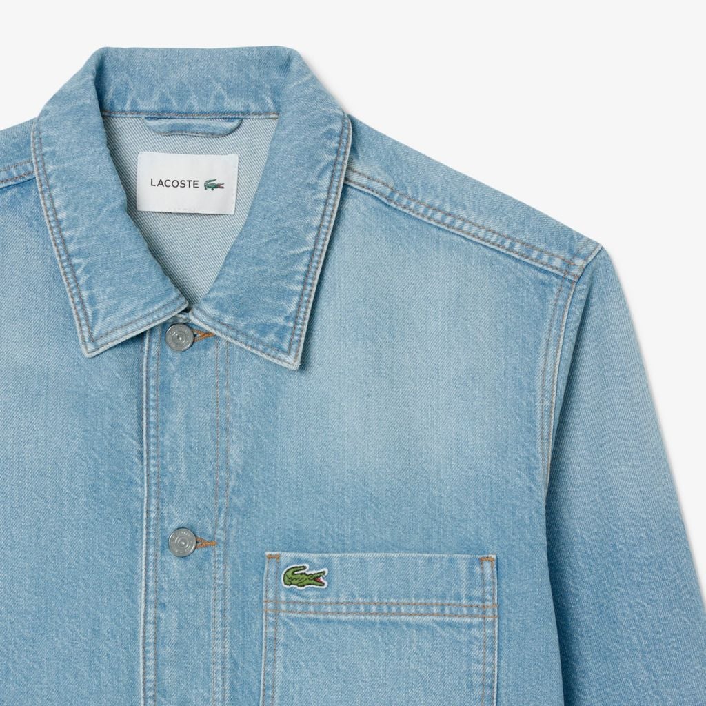 Áo Khoác Lacoste Nam Dáng Rộng Chất Liệu Cotton Denim