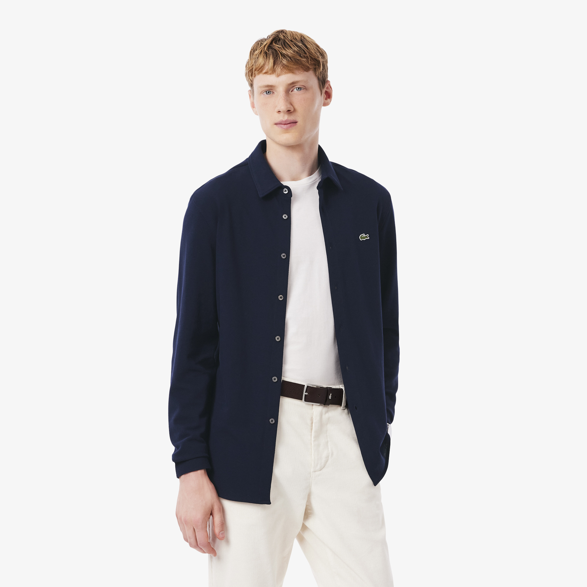 Áo Sơ Mi Lacoste Nam Ôm Dáng Chất Liệu Petit Piqué