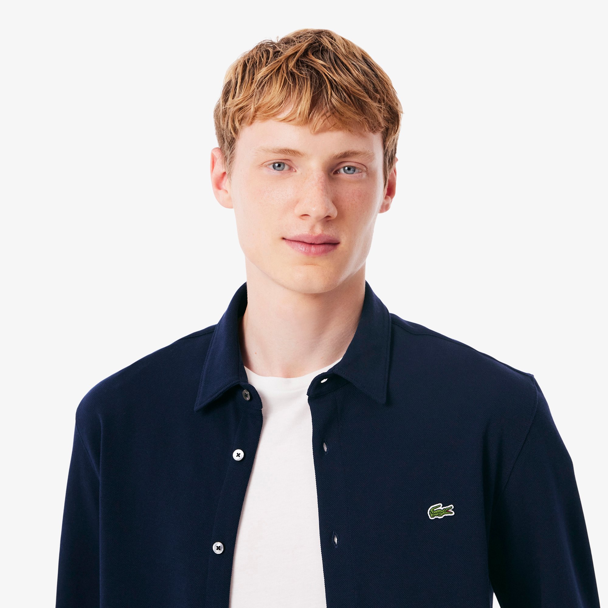 Áo Sơ Mi Lacoste Nam Ôm Dáng Chất Liệu Petit Piqué
