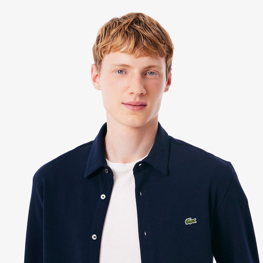 Áo Sơ Mi Lacoste Nam Ôm Dáng Chất Liệu Petit Piqué