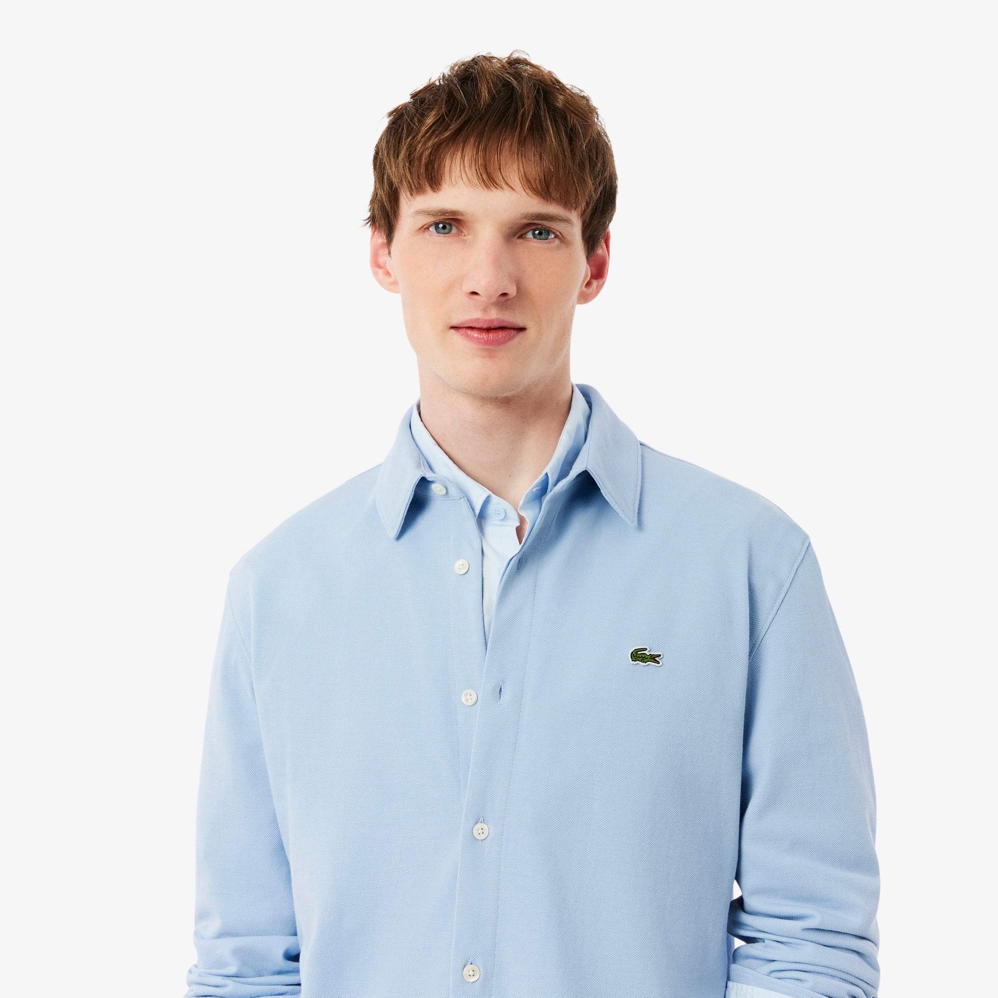 Áo Sơ Mi Lacoste Nam Ôm Dáng Chất Liệu Petit Piqué