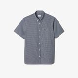 Áo Sơ Mi Lacoste Nam Gingham Dáng Suông Tay Ngắn