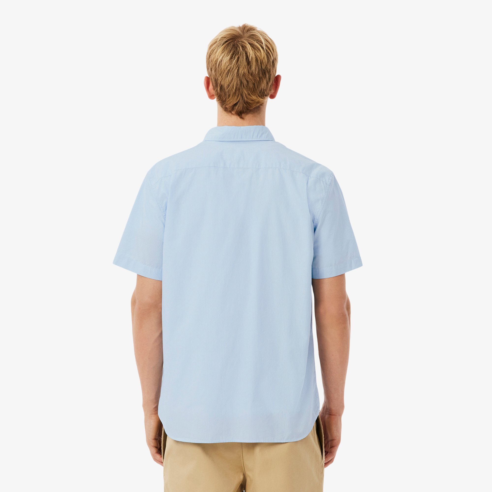 Áo Sơ Mi Lacoste Nam Gingham Dáng Suông Tay Ngắn