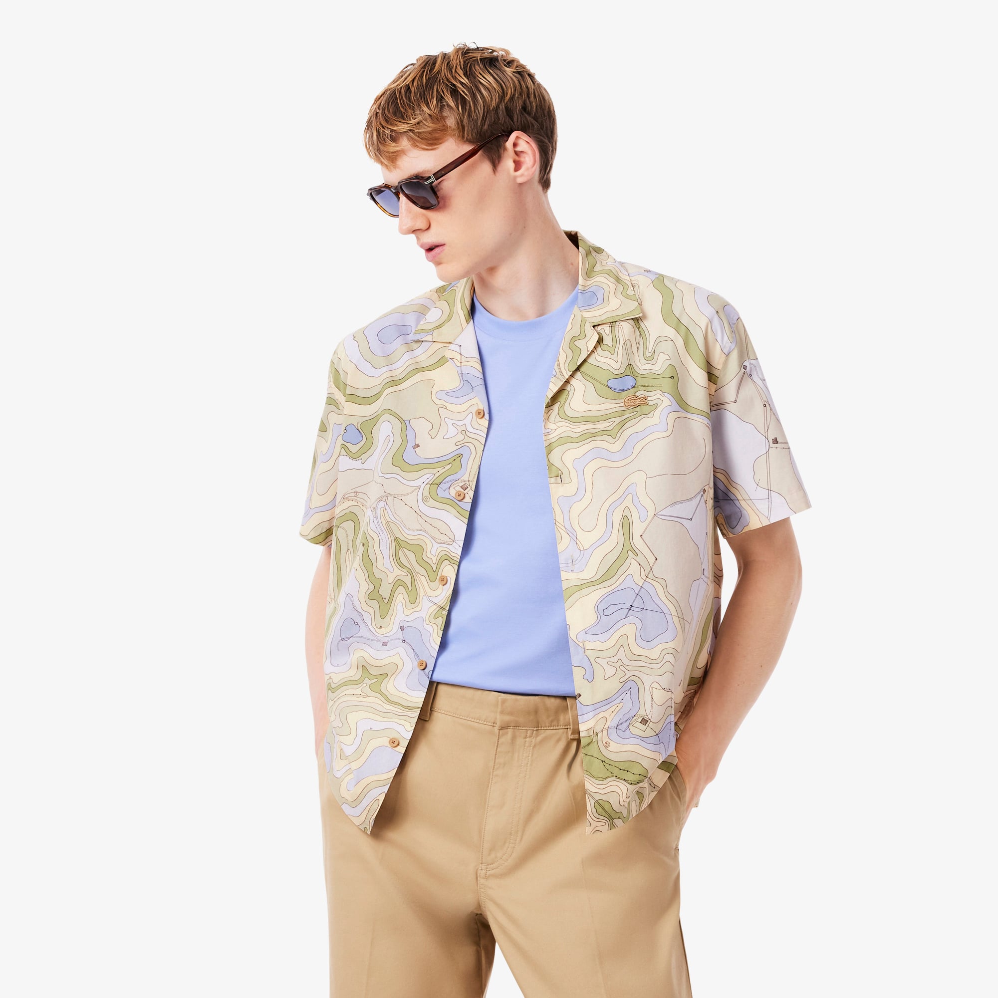 Áo Sơ Mi Lacoste Nam Dáng Rộng Tay Ngắn