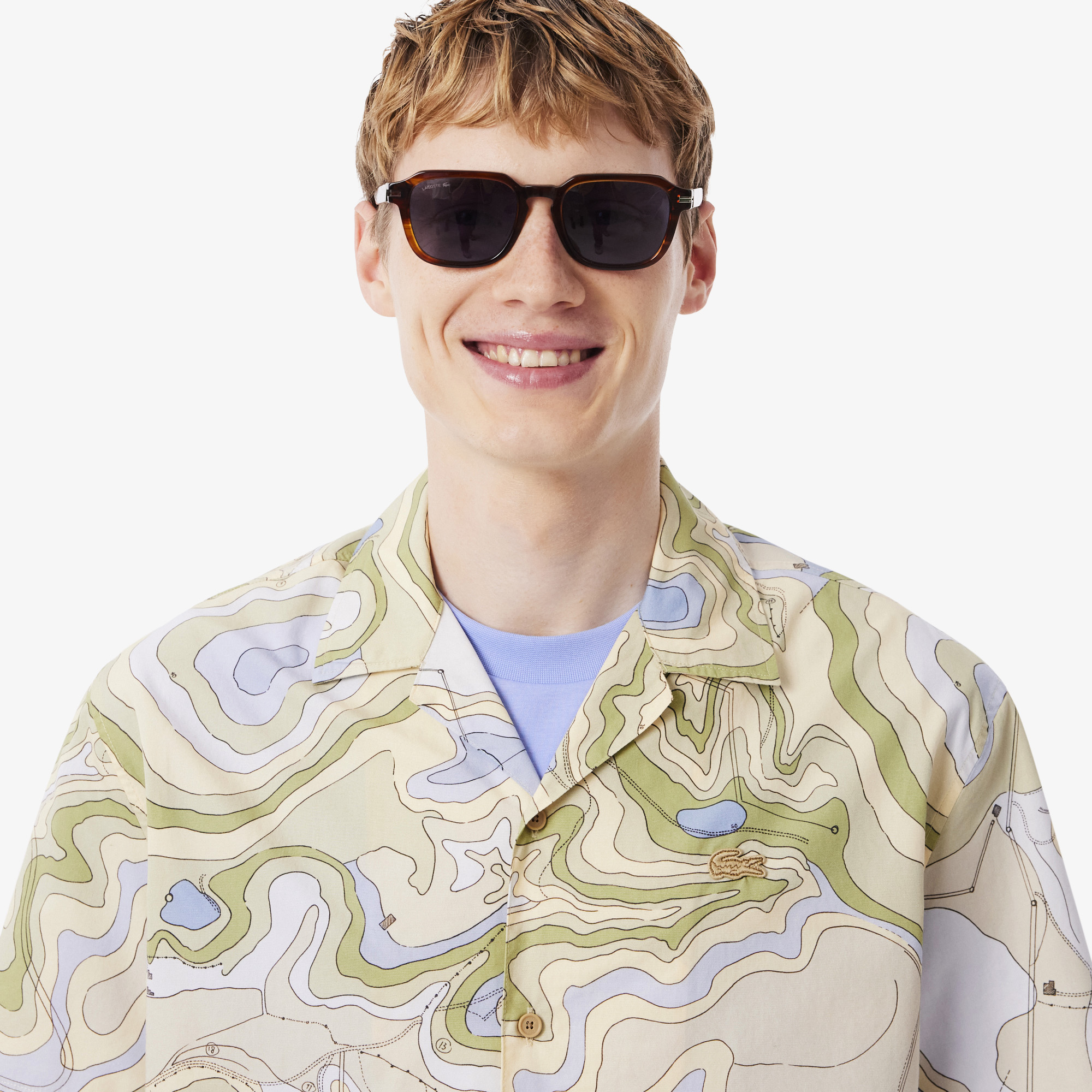 Áo Sơ Mi Lacoste Nam Dáng Rộng Tay Ngắn