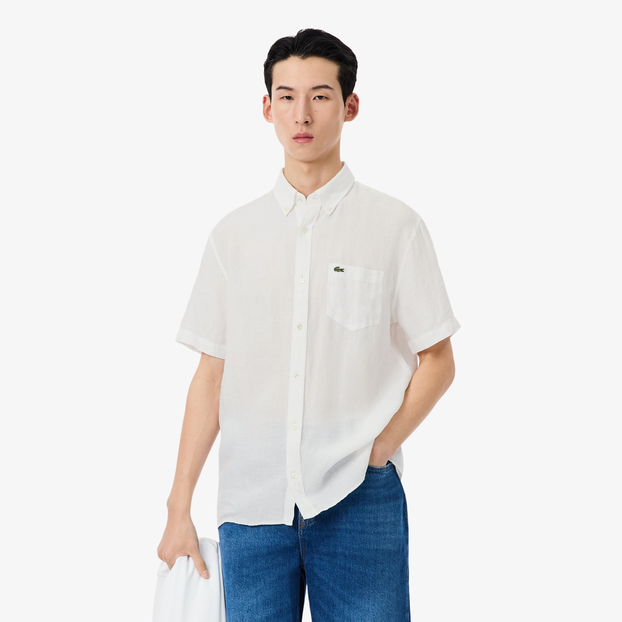 Áo Sơ Mi Lacoste Nam Tay Ngắn Chất Liệu Linen
