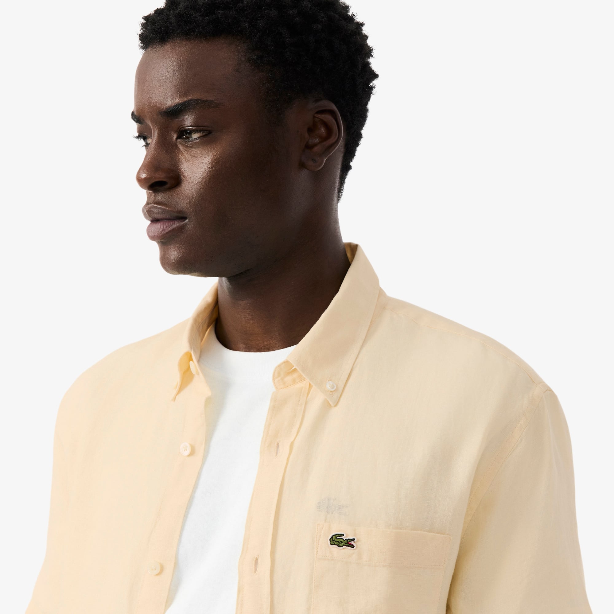 Áo Sơ Mi Lacoste Nam Tay Ngắn Chất Liệu Linen