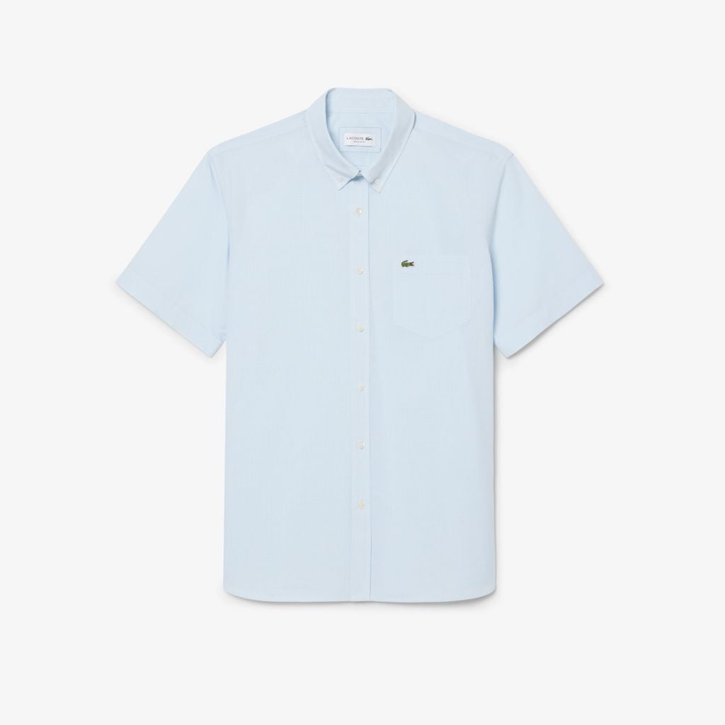 Áo Sơ Mi Lacoste Nam Dáng Suông Tay Ngắn Họa Tiết Kẻ Caro