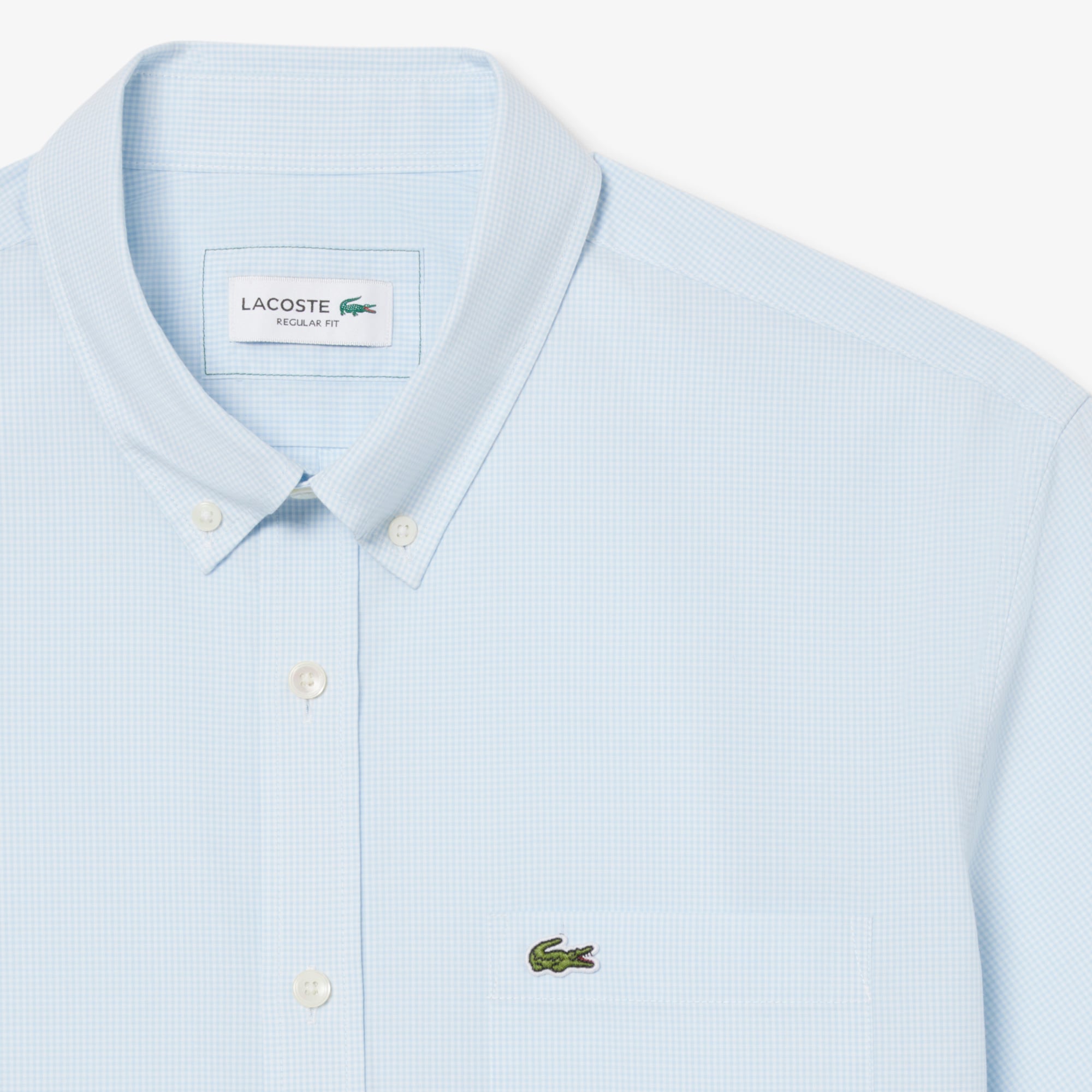 Áo Sơ Mi Lacoste Nam Dáng Suông Tay Ngắn Họa Tiết Kẻ Caro