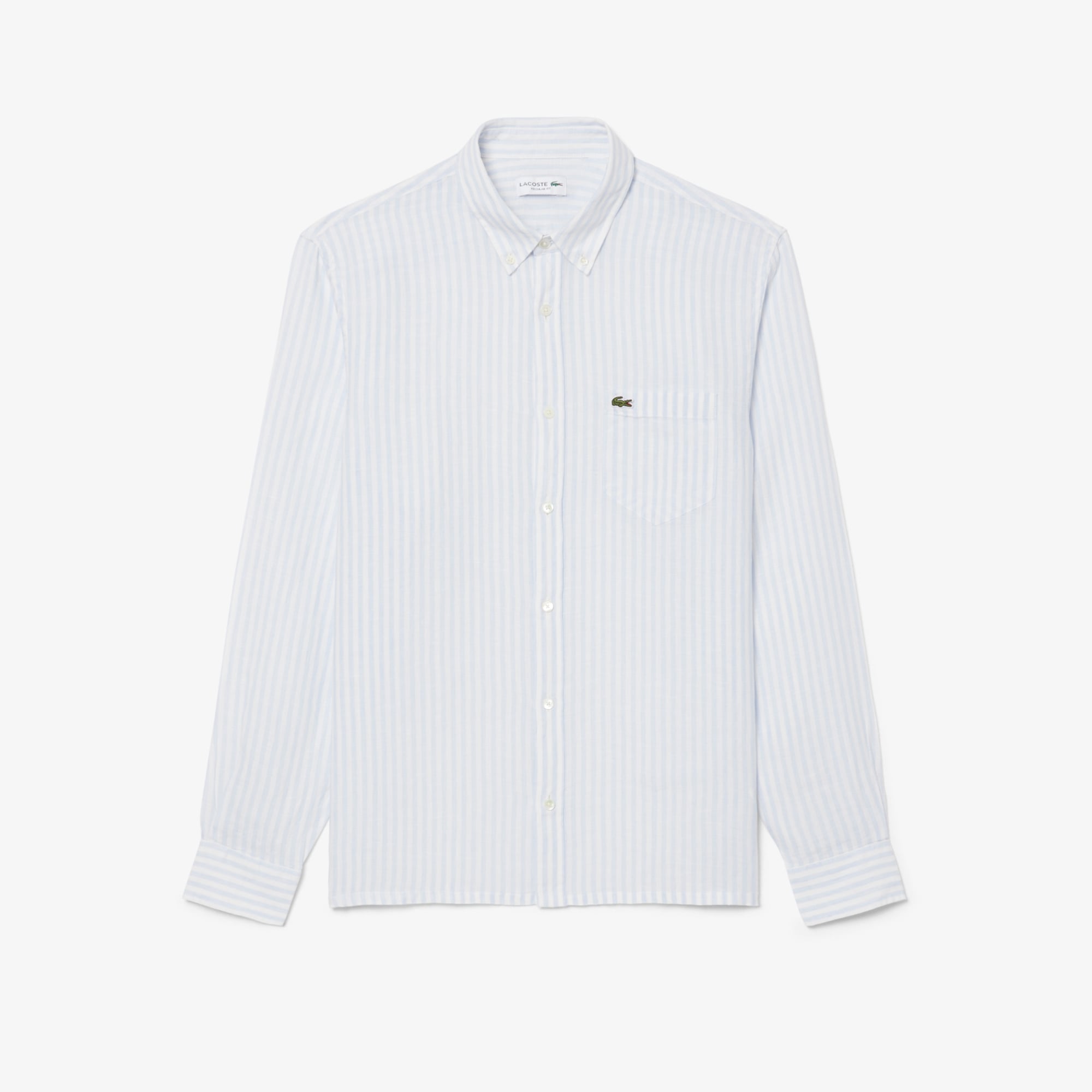 Áo Sơ Mi Lacoste Nam Dáng Suông Chất Liệu Linen Hoạ Tiết Sọc
