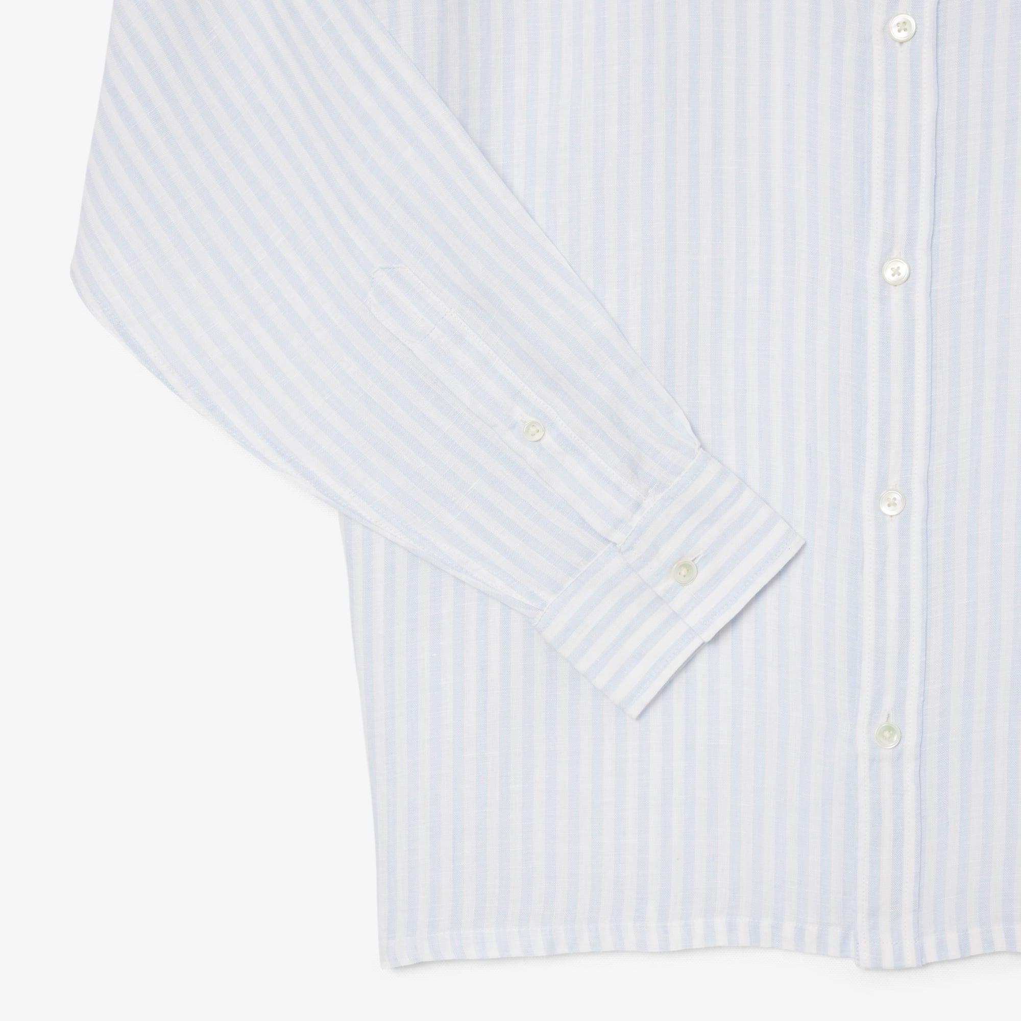 Áo Sơ Mi Lacoste Nam Dáng Suông Chất Liệu Linen Hoạ Tiết Sọc