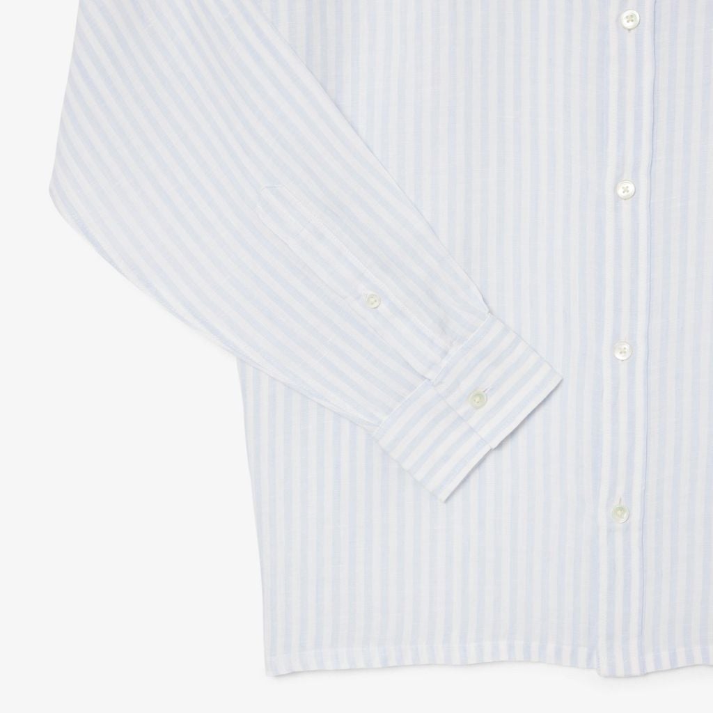 Áo Sơ Mi Lacoste Nam Dáng Suông Chất Liệu Linen Hoạ Tiết Sọc