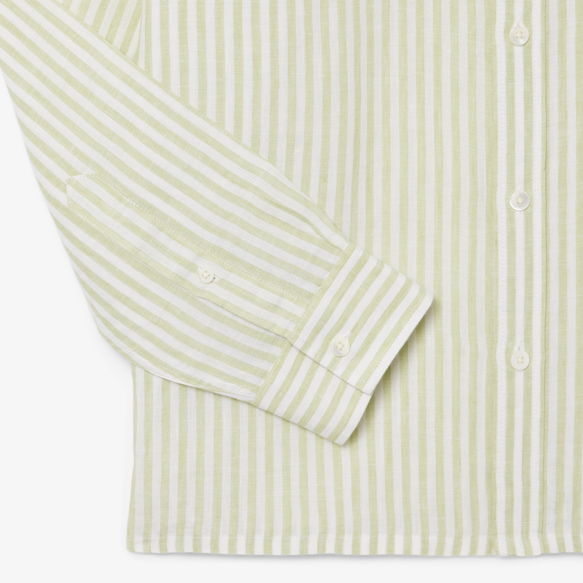 Áo Sơ Mi Lacoste Nam Dáng Suông Chất Liệu Linen Hoạ Tiết Sọc