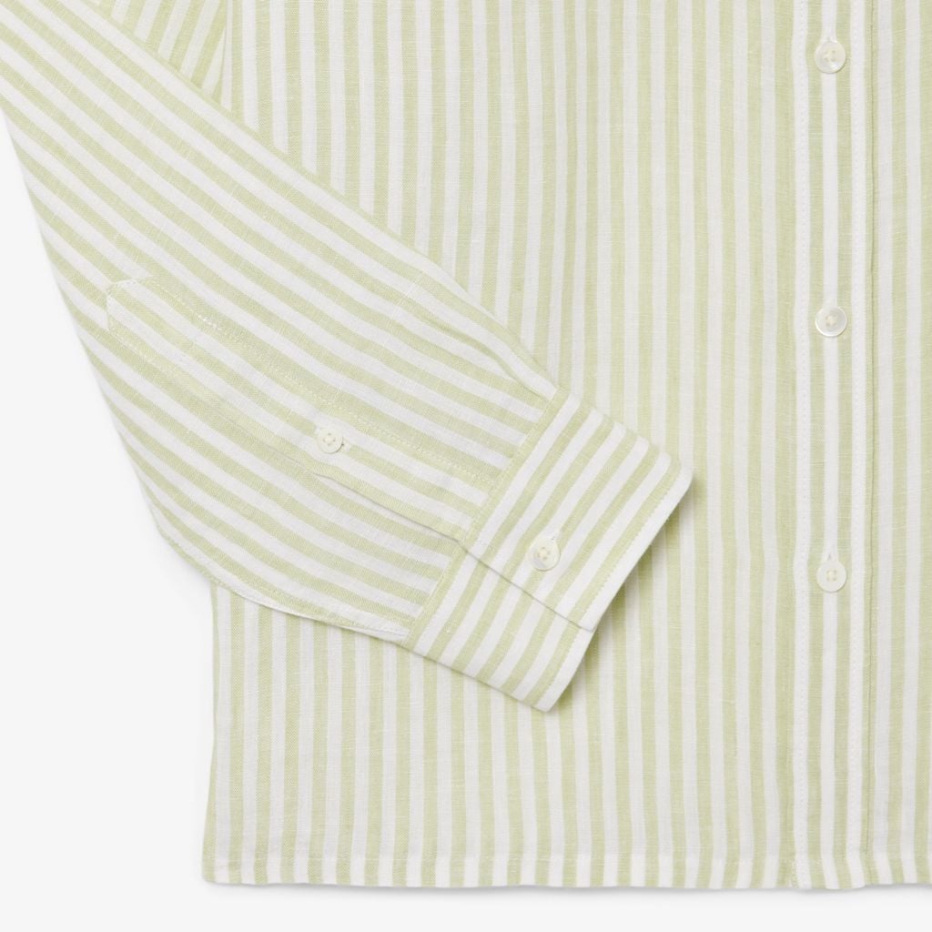 Áo Sơ Mi Lacoste Nam Dáng Suông Chất Liệu Linen Hoạ Tiết Sọc