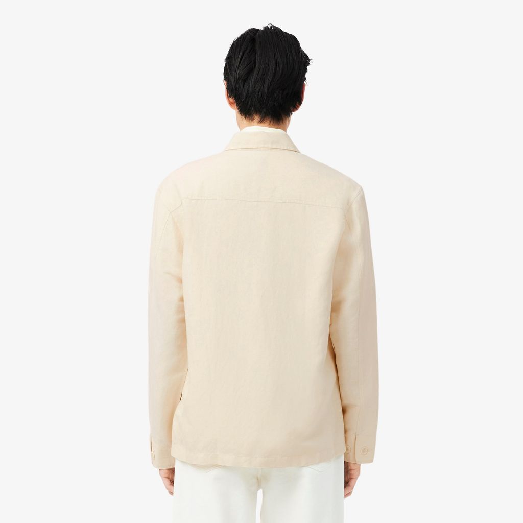 Áo Sơ Mi Lacoste Nam Dáng Rộng Chất Liệu Pha Linen
