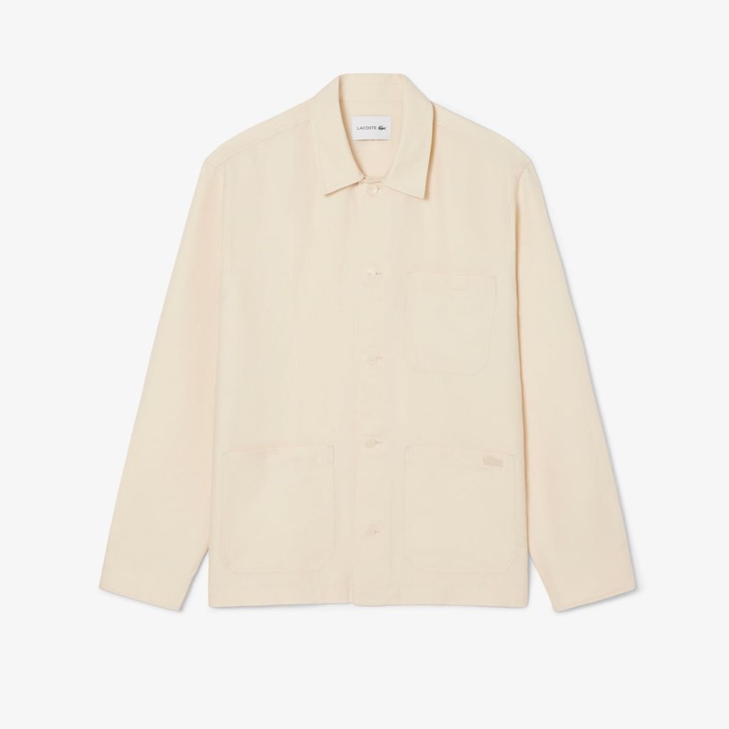 Áo Sơ Mi Lacoste Nam Dáng Rộng Chất Liệu Pha Linen