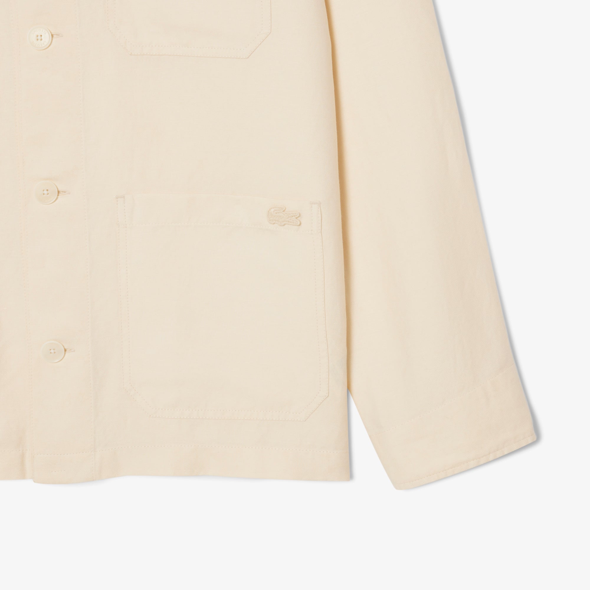 Áo Sơ Mi Lacoste Nam Dáng Rộng Chất Liệu Pha Linen