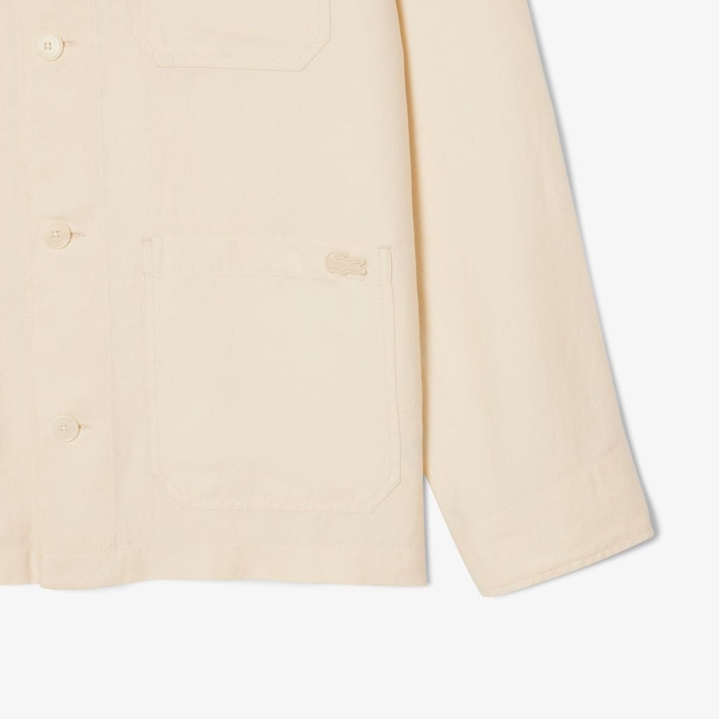 Áo Sơ Mi Lacoste Nam Dáng Rộng Chất Liệu Pha Linen