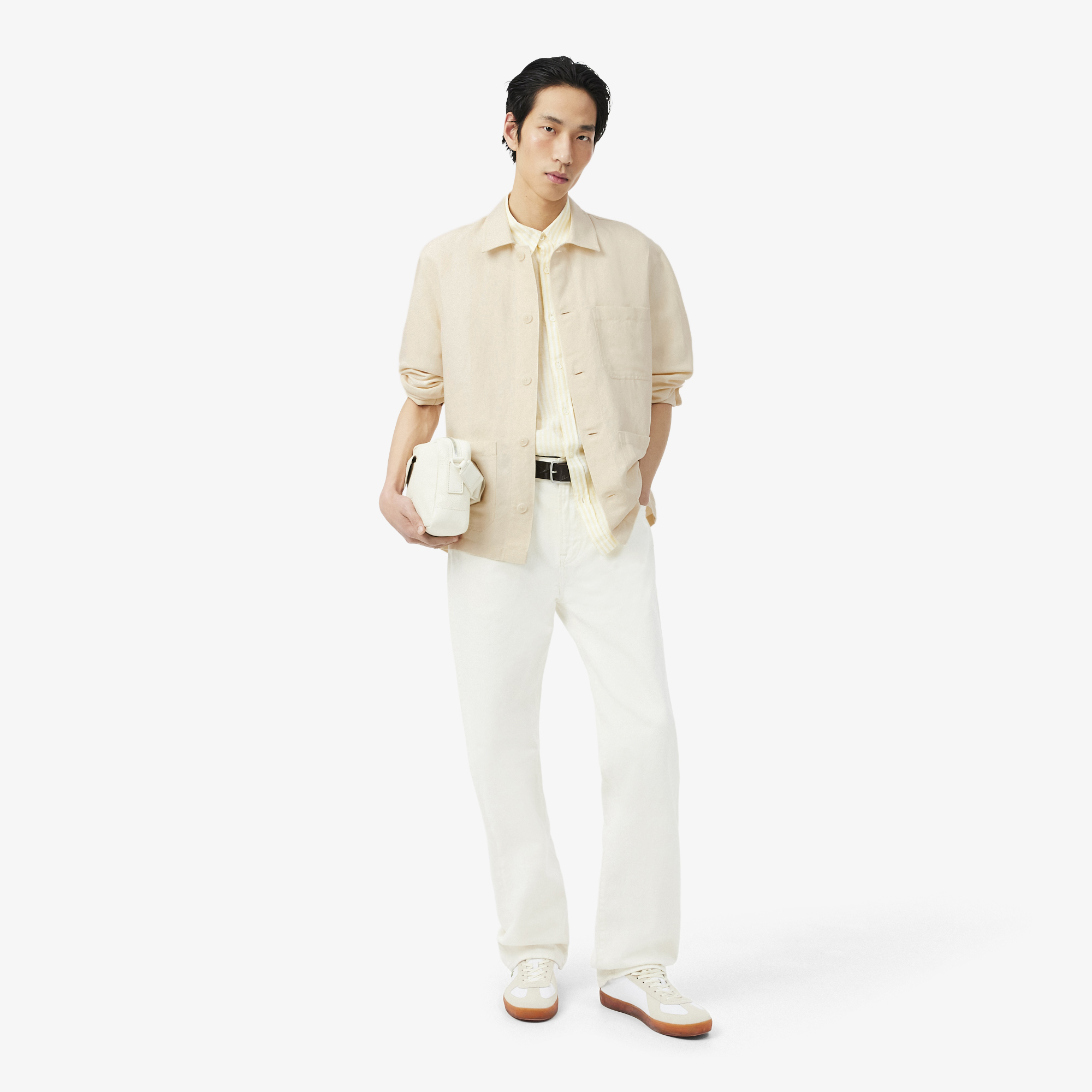 Áo Sơ Mi Lacoste Nam Dáng Rộng Chất Liệu Pha Linen