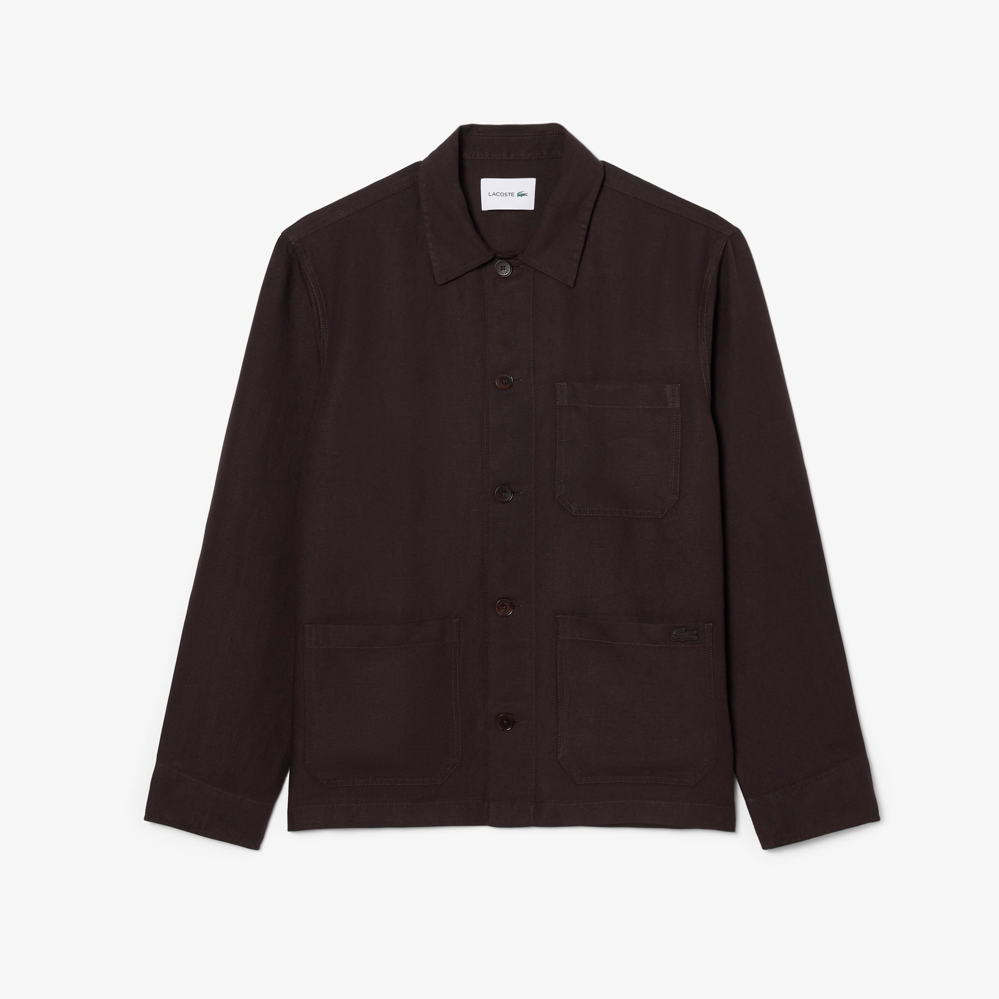 Áo Sơ Mi Lacoste Nam Dáng Rộng Chất Liệu Pha Linen
