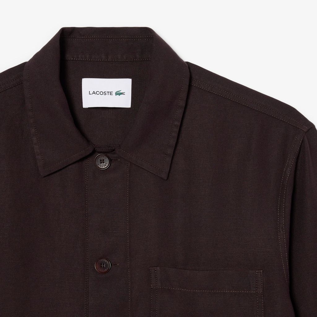 Áo Sơ Mi Lacoste Nam Dáng Rộng Chất Liệu Pha Linen