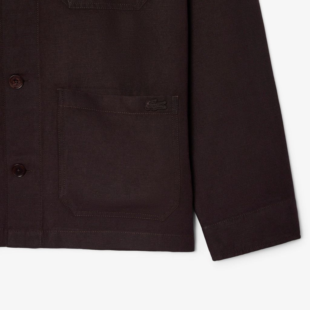 Áo Sơ Mi Lacoste Nam Dáng Rộng Chất Liệu Pha Linen