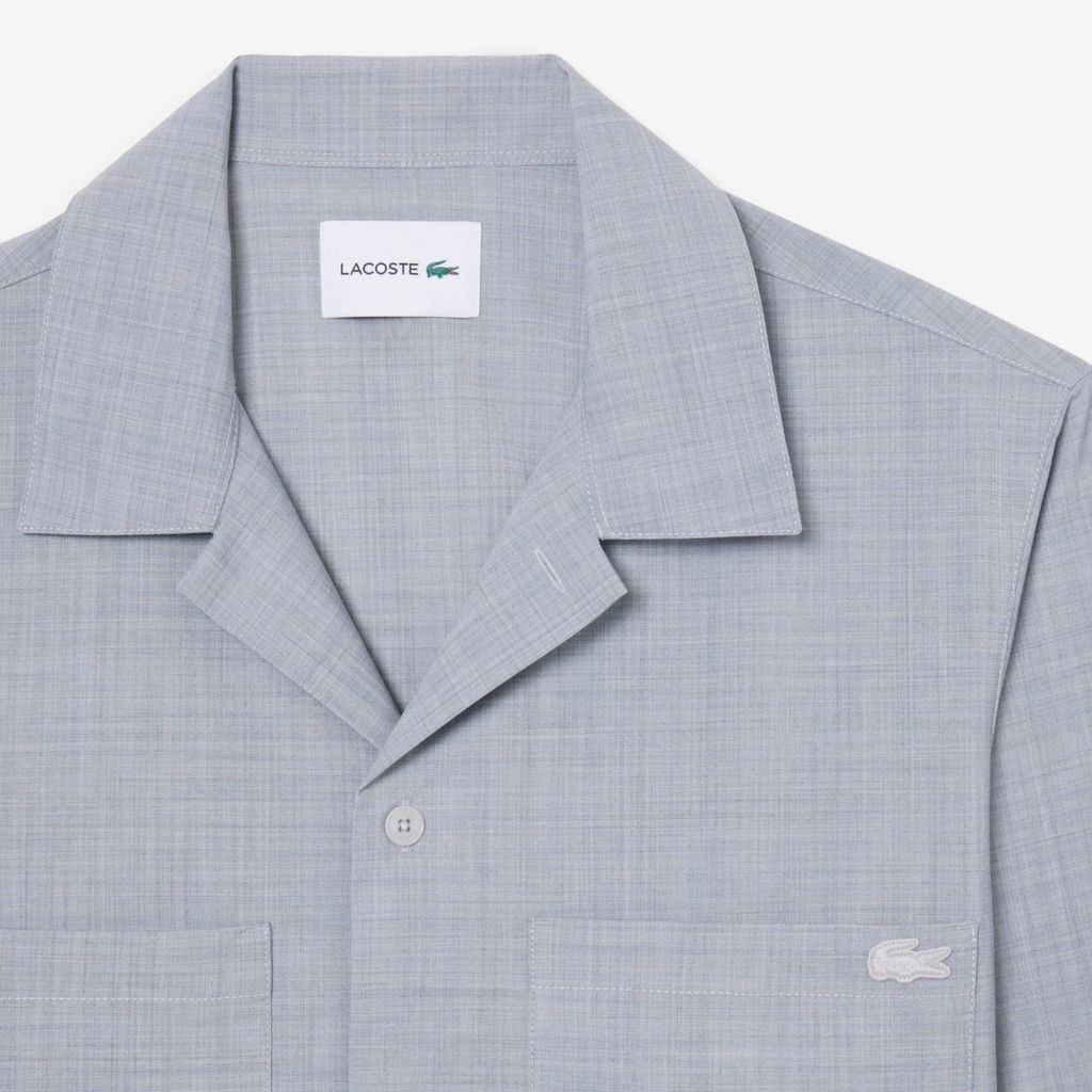 Áo Sơ Mi Lacoste Nam Dáng Oversize Chất Liệu Pha Len