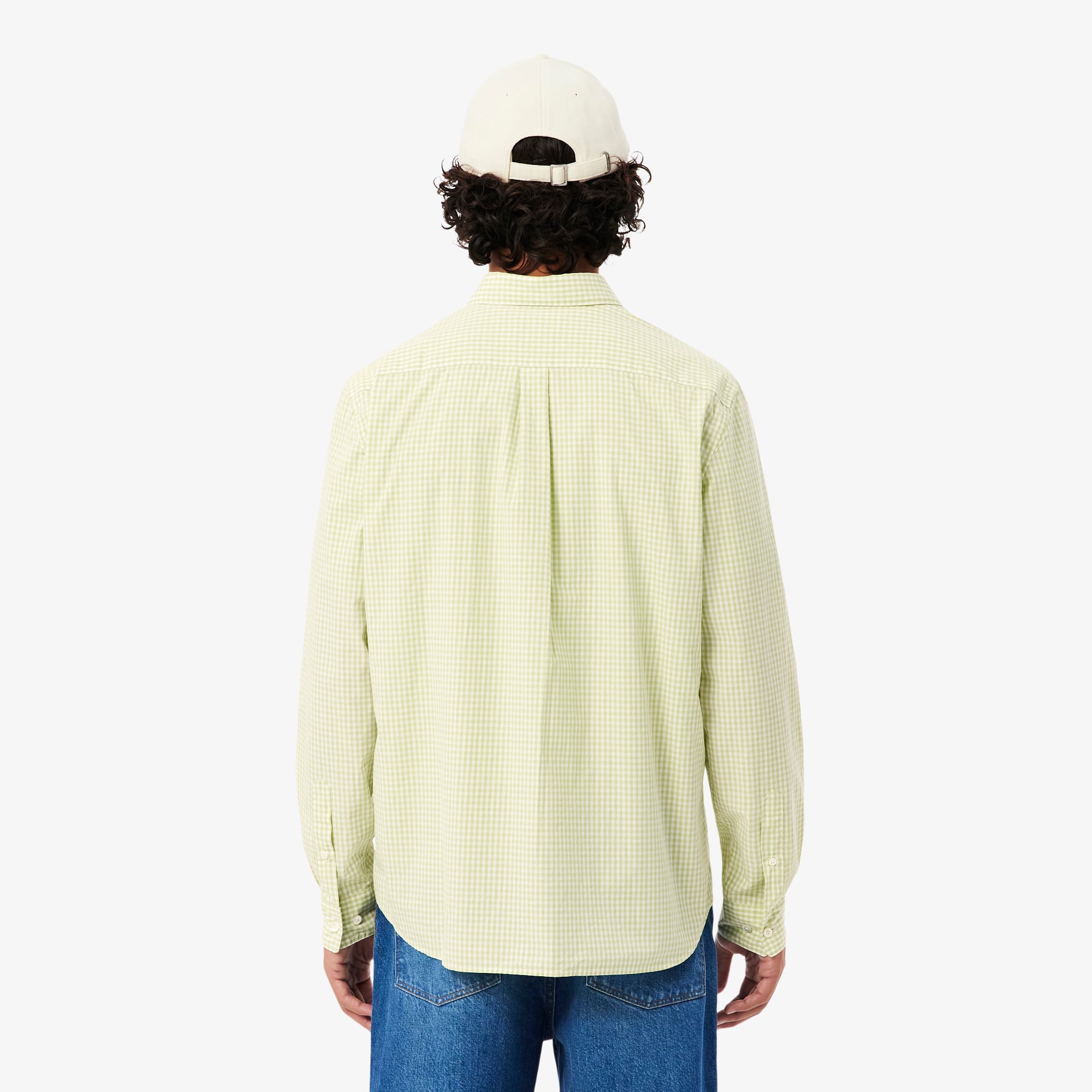 Áo Sơ Mi Lacoste Nam Dáng Suông Chất Liệu Poplin Kẻ Caro Lớn