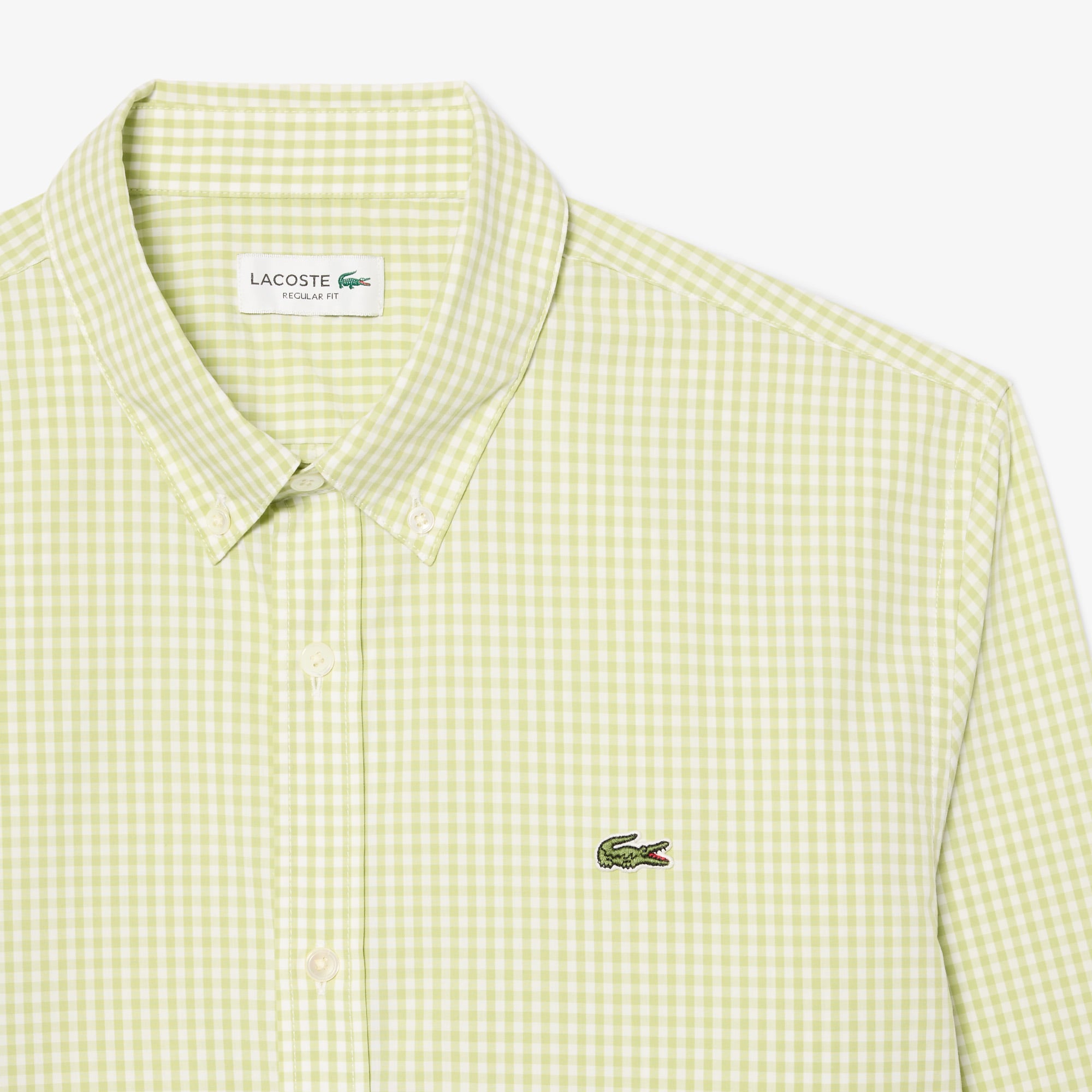 Áo Sơ Mi Lacoste Nam Dáng Suông Chất Liệu Poplin Kẻ Caro Lớn
