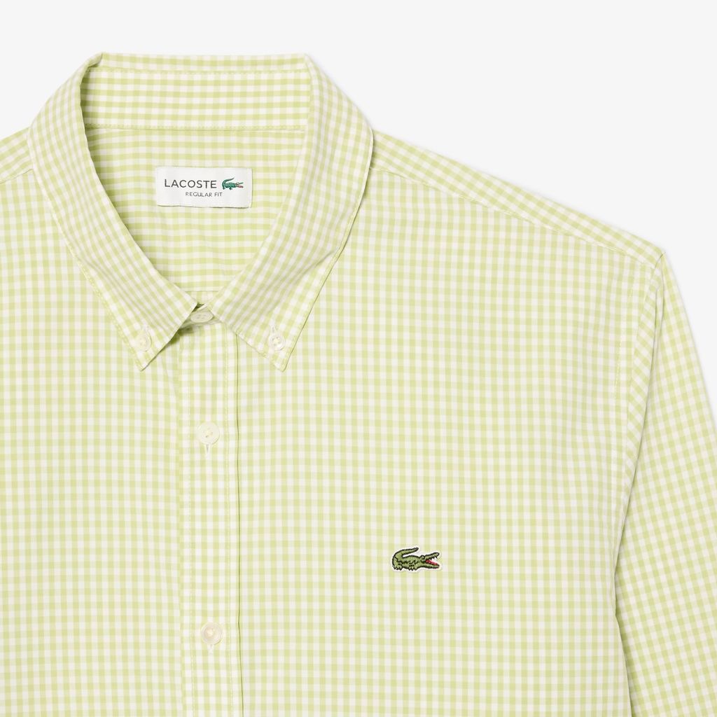 Áo Sơ Mi Lacoste Nam Dáng Suông Chất Liệu Poplin Kẻ Caro Lớn