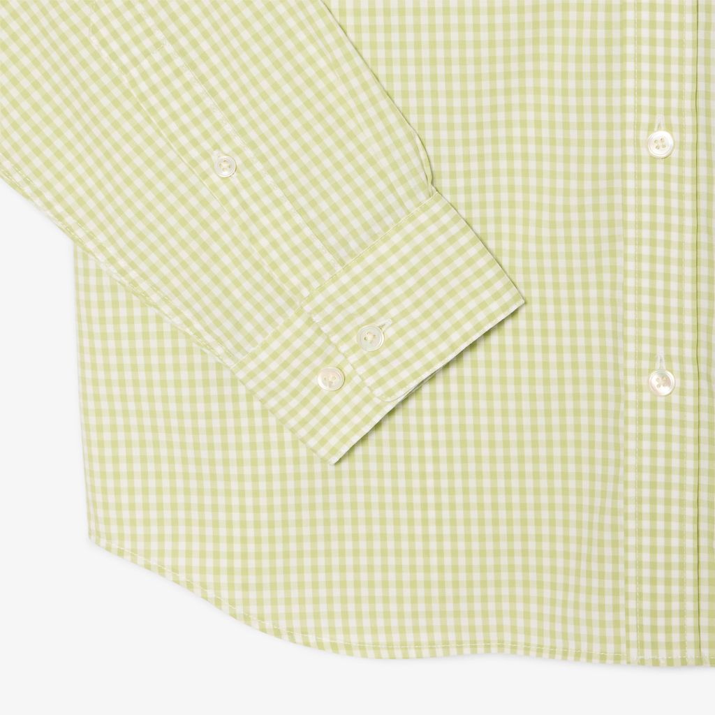 Áo Sơ Mi Lacoste Nam Dáng Suông Chất Liệu Poplin Kẻ Caro Lớn