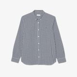 Áo Sơ Mi Lacoste Nam Dáng Suông Chất Liệu Poplin Kẻ Caro Lớn