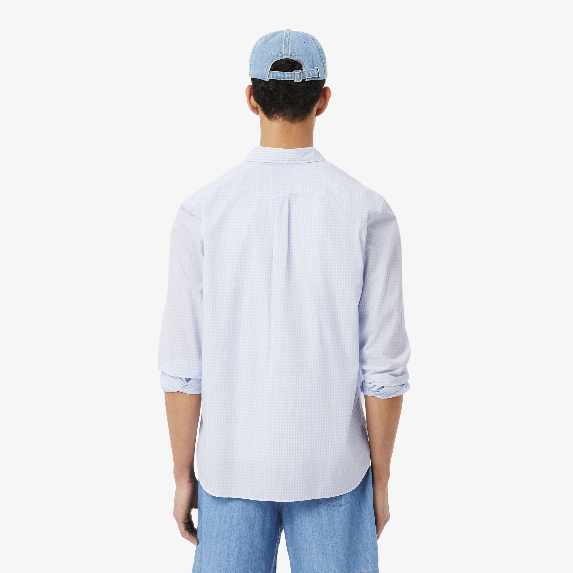 Áo Sơ Mi Lacoste Nam Dáng Suông Chất Liệu Poplin Kẻ Caro Lớn