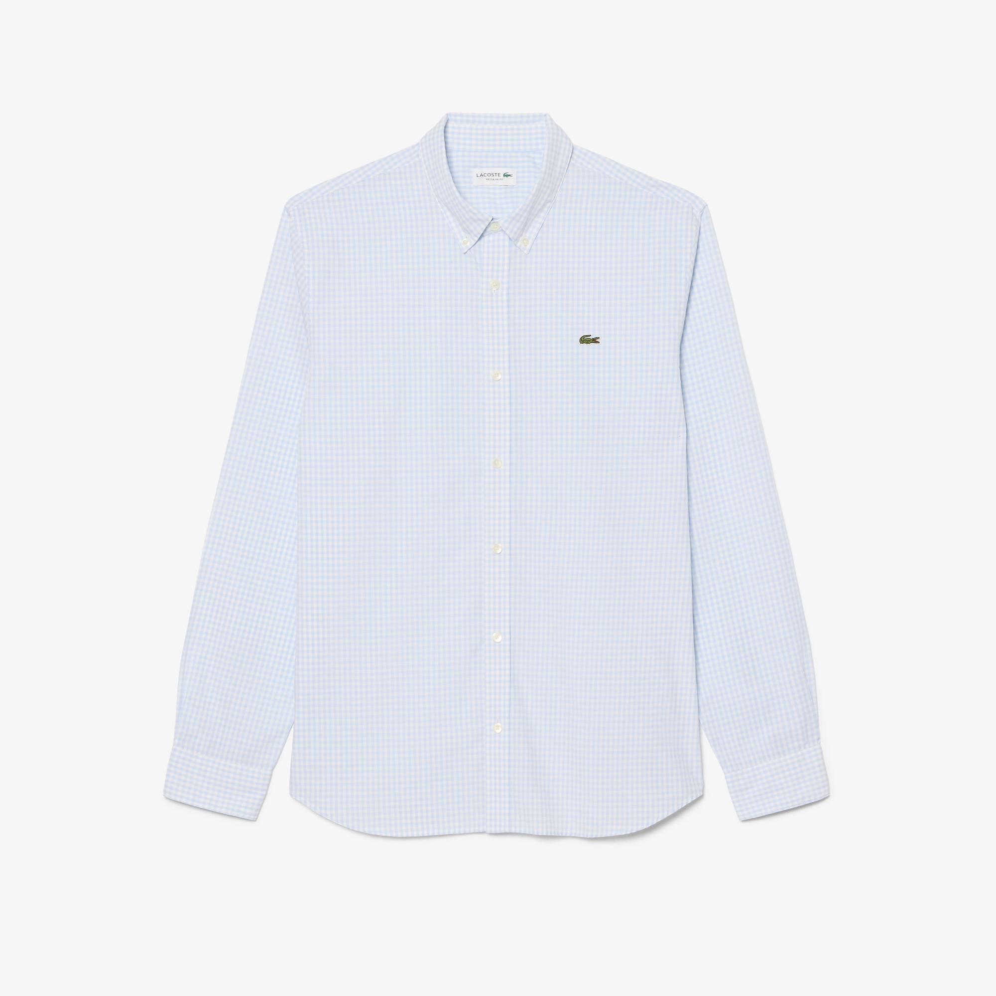 Áo Sơ Mi Lacoste Nam Dáng Suông Chất Liệu Poplin Kẻ Caro Lớn