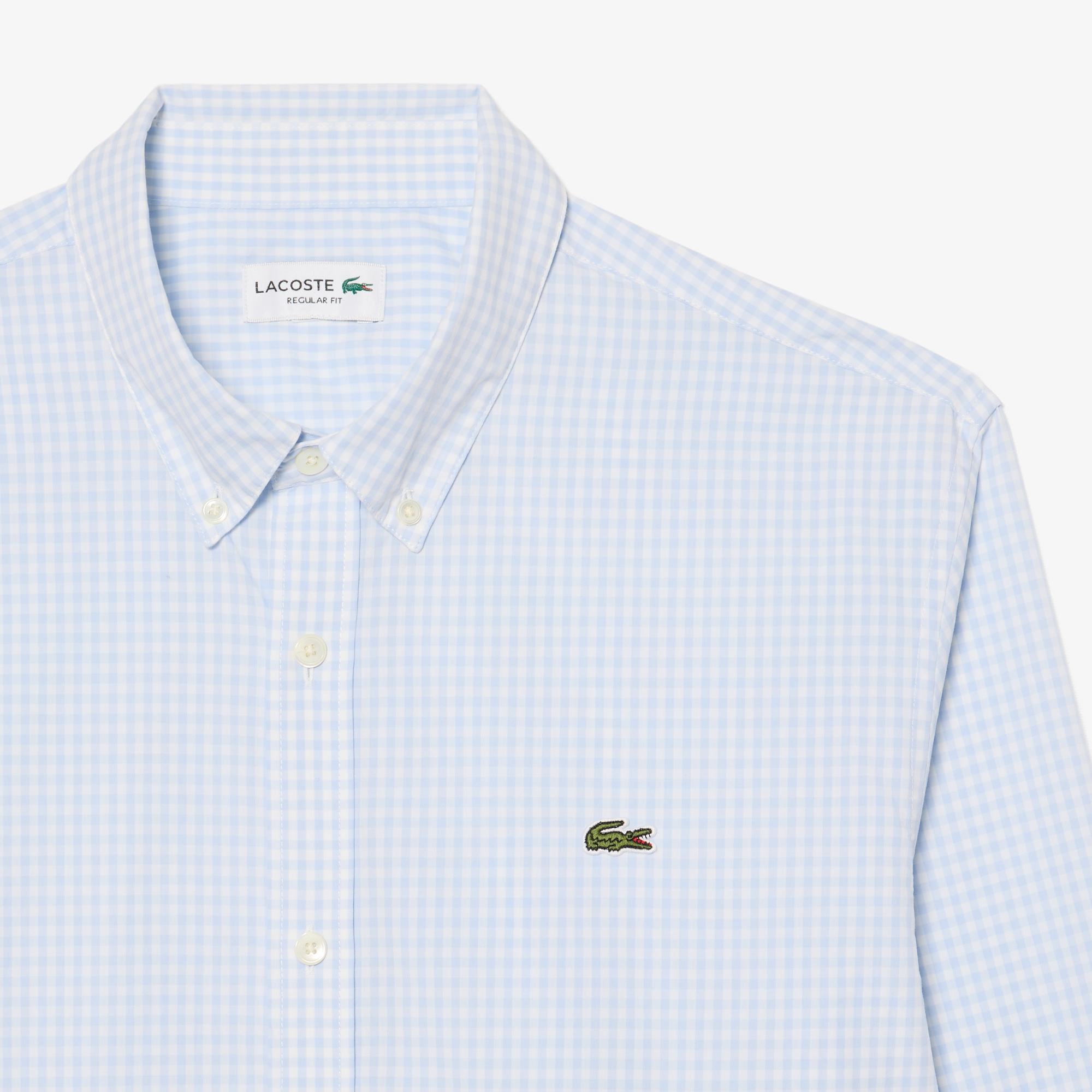 Áo Sơ Mi Lacoste Nam Dáng Suông Chất Liệu Poplin Kẻ Caro Lớn