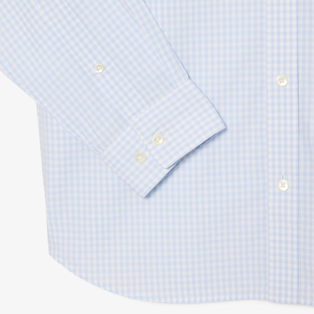 Áo Sơ Mi Lacoste Nam Dáng Suông Chất Liệu Poplin Kẻ Caro Lớn