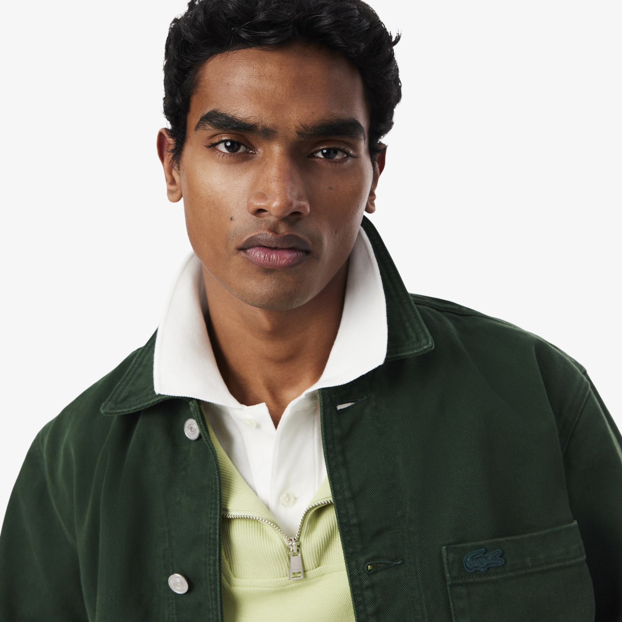 Áo Sơ Mi Lacoste Nam Dáng Oversize Chất Liệu Denim