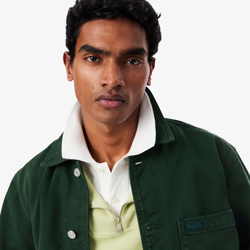 Áo Sơ Mi Lacoste Nam Dáng Oversize Chất Liệu Denim