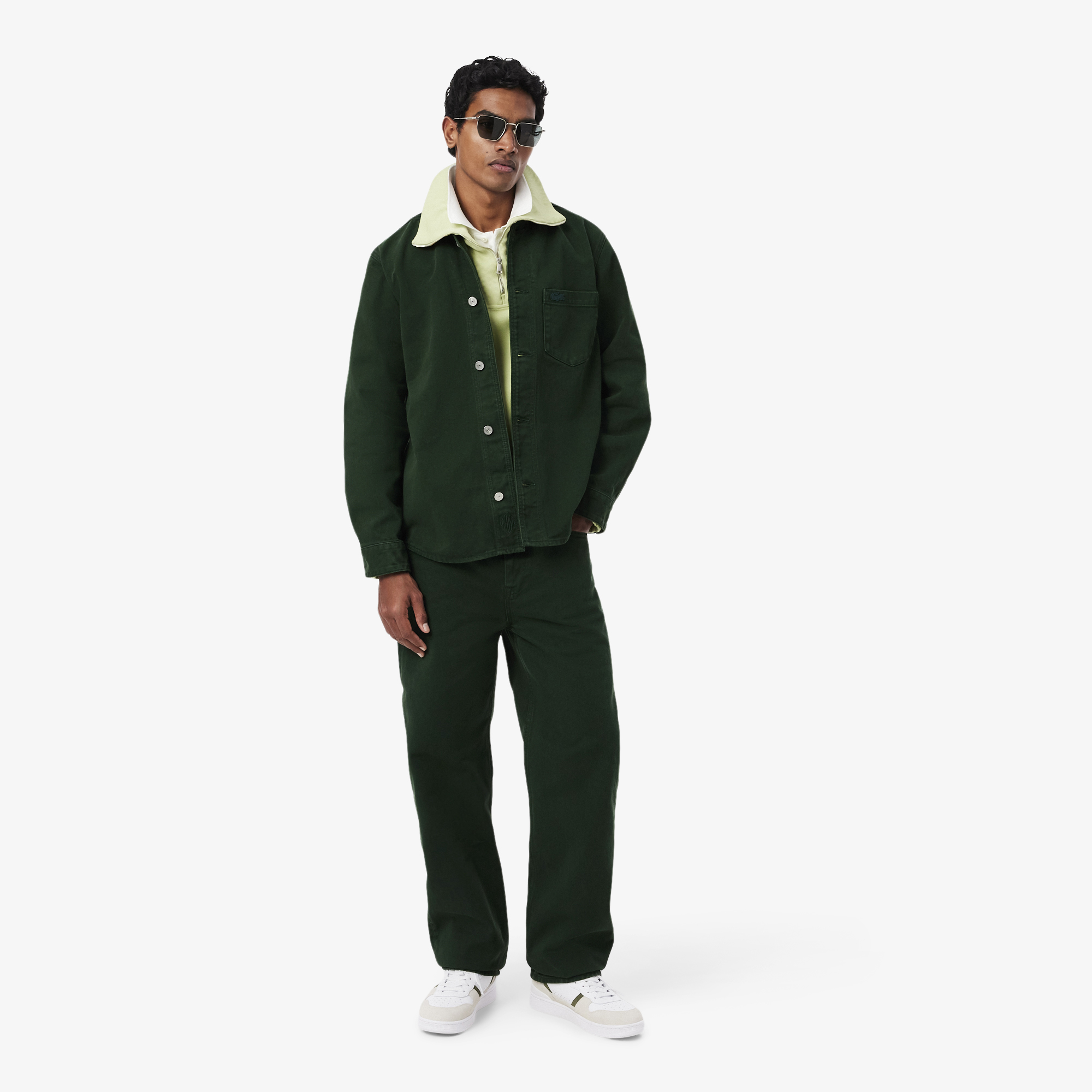 Áo Sơ Mi Lacoste Nam Dáng Oversize Chất Liệu Denim