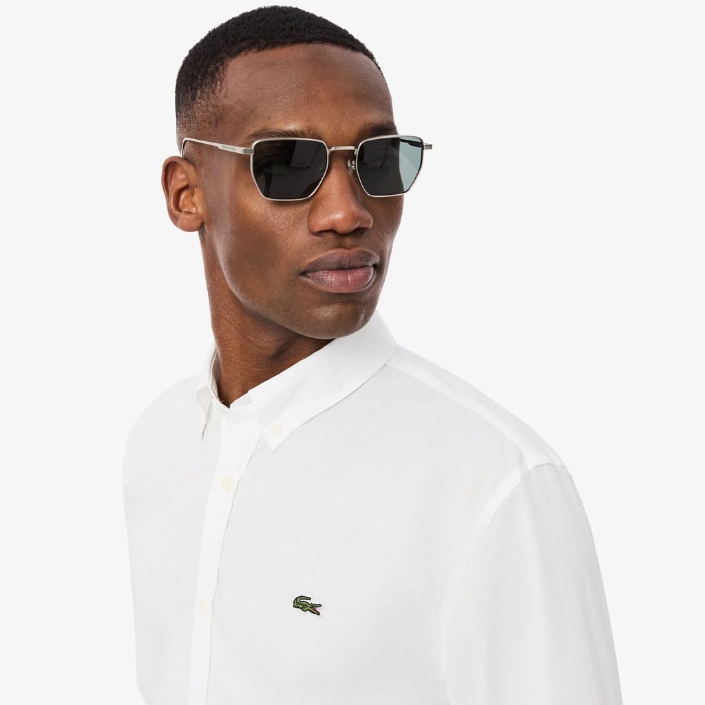 Áo Sơ Mi Lacoste Nam Dáng Suông Chất Liệu Poplin Co Giãn