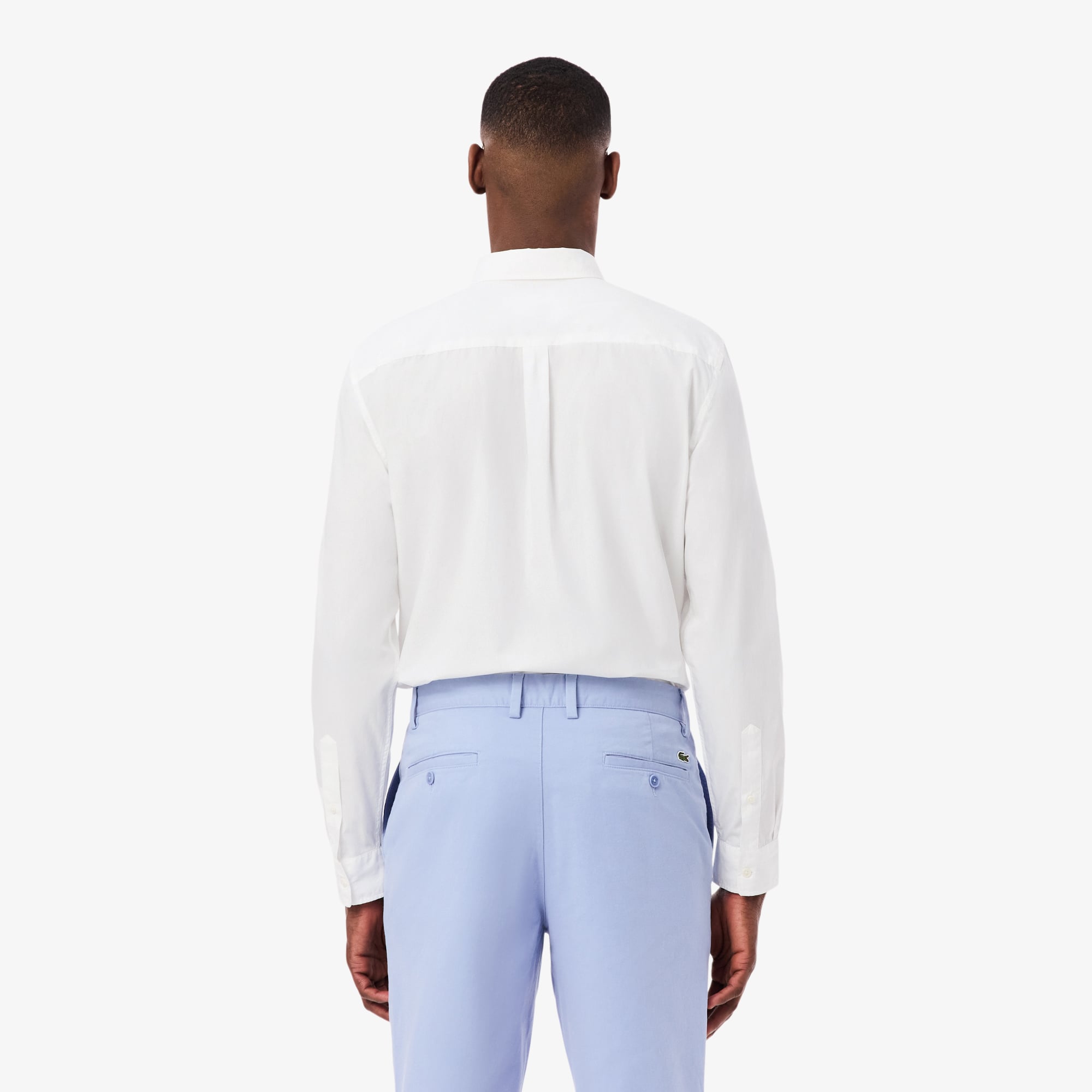 Áo Sơ Mi Lacoste Nam Dáng Suông Chất Liệu Poplin Co Giãn
