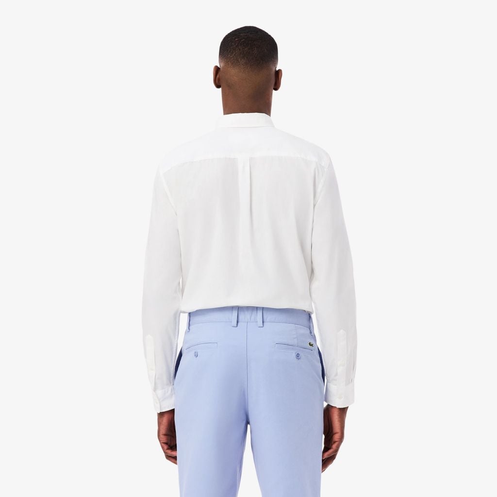 Áo Sơ Mi Lacoste Nam Dáng Suông Chất Liệu Poplin Co Giãn