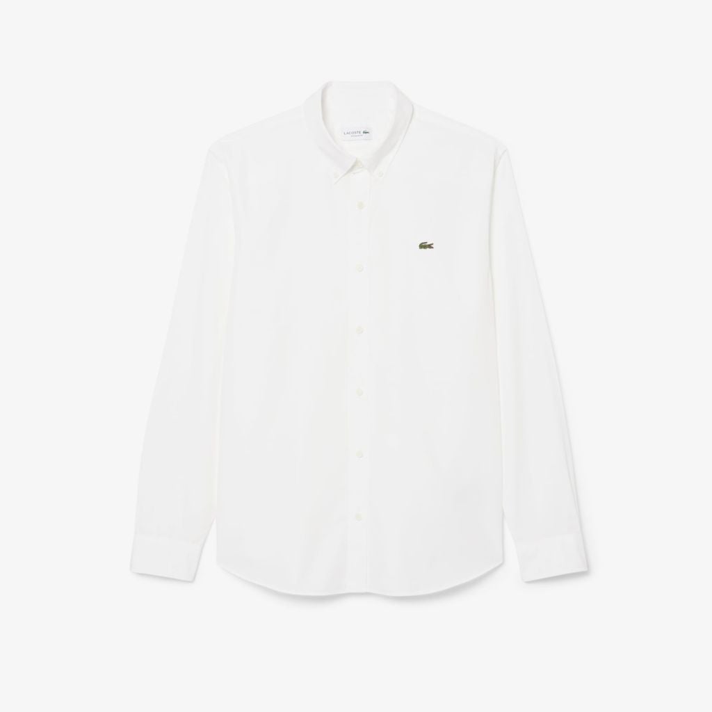 Áo Sơ Mi Lacoste Nam Dáng Suông Chất Liệu Poplin Co Giãn