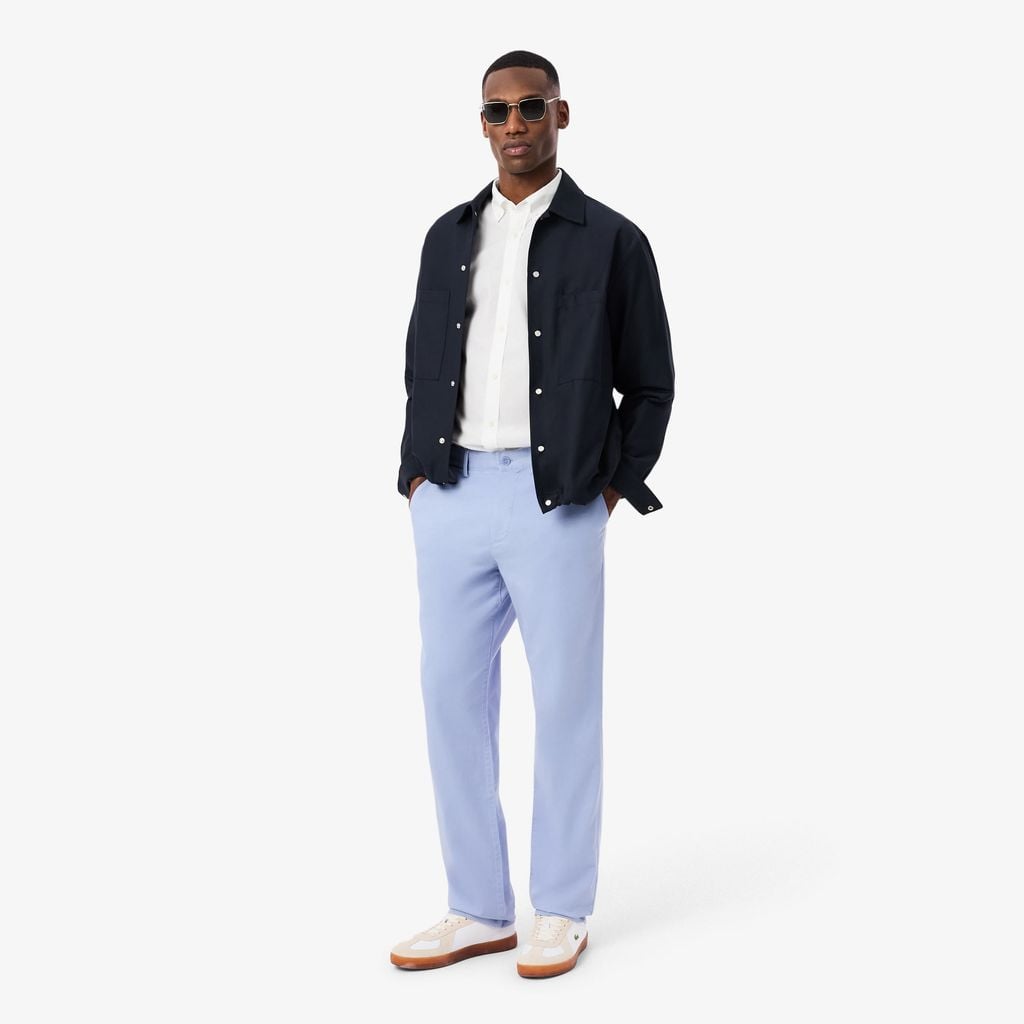 Áo Sơ Mi Lacoste Nam Dáng Suông Chất Liệu Poplin Co Giãn