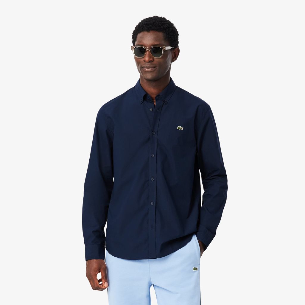 Áo Sơ Mi Lacoste Nam Dáng Suông Chất Liệu Poplin Co Giãn