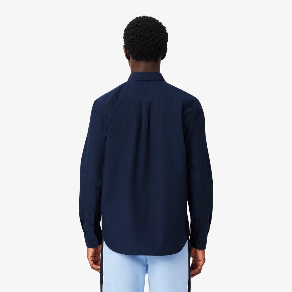 Áo Sơ Mi Lacoste Nam Dáng Suông Chất Liệu Poplin Co Giãn